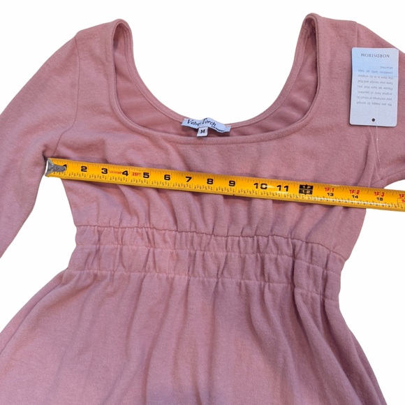 Velvet Torch Light Pink Long Sleeve Mini Dress – Size M - Picture 6 of 8